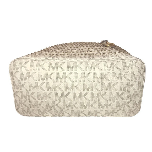 Michael Kors Jet Set Vanilla Studded Tote Bag - Picture 5 of 9